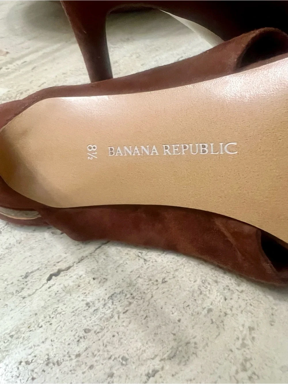 Brown Suede Knot Slingback Heels